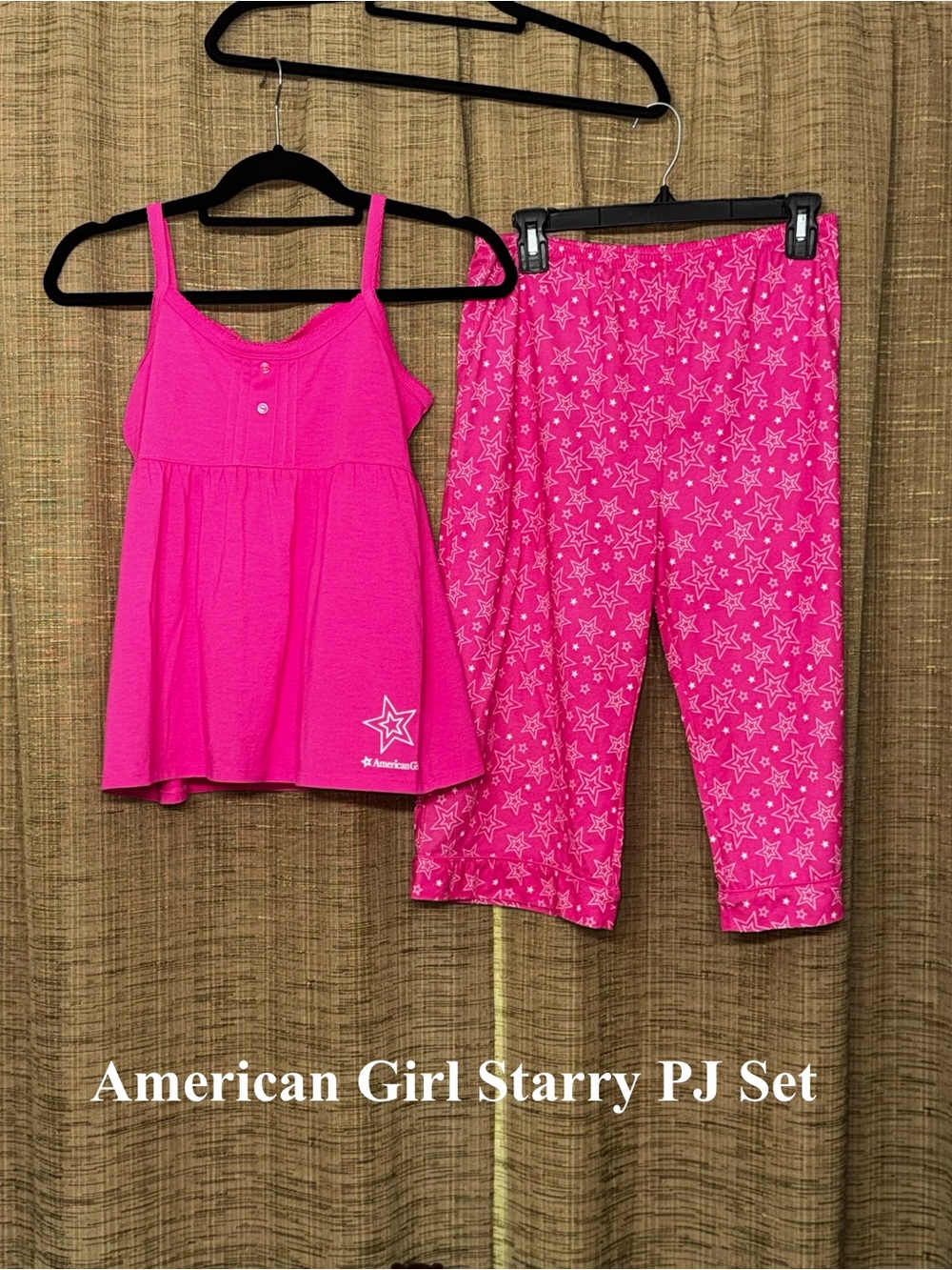 American Girl Hot Pink Star Print Pajama Set